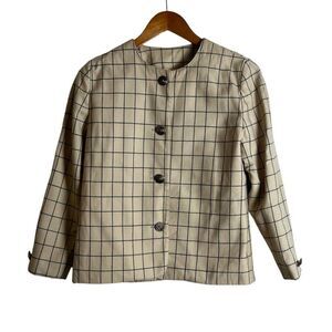 Surrey Classic Plaid Women's Jacket - Cream and Black